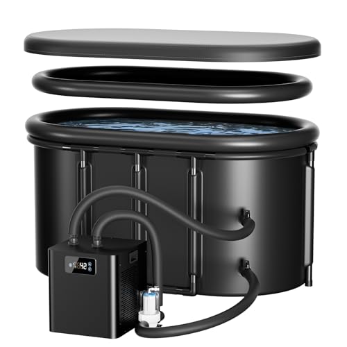 Ice Bath Chiller & Cold Plunge Tub Kit, 1/3 HP Cold Plunge Chiller with External Filter & Pump, 148Gal Ice Pod, XXL Cold Plunge Tub with Water Chiller for Home Outdoor Cold Therapy