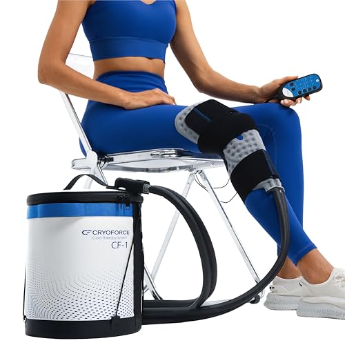 CF-1 Cold Therapy Machine for Knee Surgery Recovery, Quiet Ice Therapy System for Home Bedside Overnight Use with Programmable Timer, Large Capacity Cooling for ACL, TKR, Knee Repl