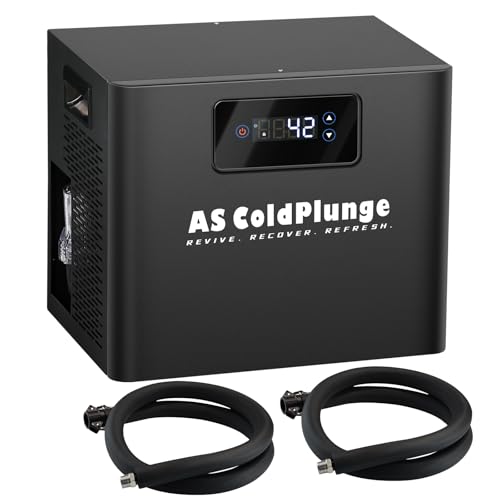 AS ColdPlunge Ice Bath Water Chiller for Cold Plunge Tubs, 1/3 HP Cold Plunge Chiller with Built-in Filter & Pump, Submersible Pump, Insulated Hoses, Ideal for Ice Bath Cold Therapy Recovery 110V
