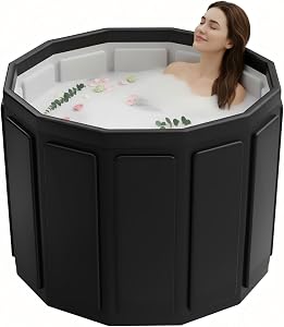 Portable Bathtub for Adult, Foldable Soaking Bathtub for Hot SPA&Ice Bath, Foldable Sm