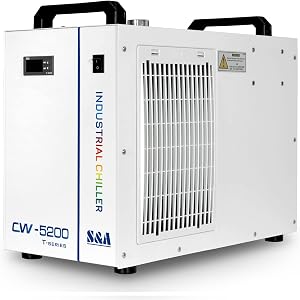 S&A CW-5200DH 7L Industrial Water Chiller,0.9HP,3.43gpm,5699 BTU/h,for 60W to 150W CO2