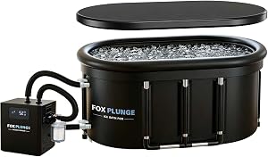 Fox Plunge Ice Bath Tub with Chiller, 116Gal Long Ice Pod, 1/3HP Water Chiller with Extern