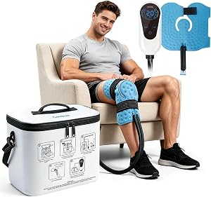 Cold Therapy Machine, Portable Ice Machine for Knee After Surgery with Programmable Timer 