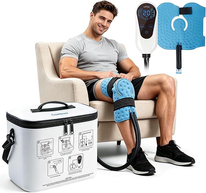 Cold Therapy Machine, Portable Ice Machine for Knee After Surgery with Programmable Timer and Quiet Pump, Cold Water Circulation System for ACL Rotator Cuff, Shoulder and Hip Surge