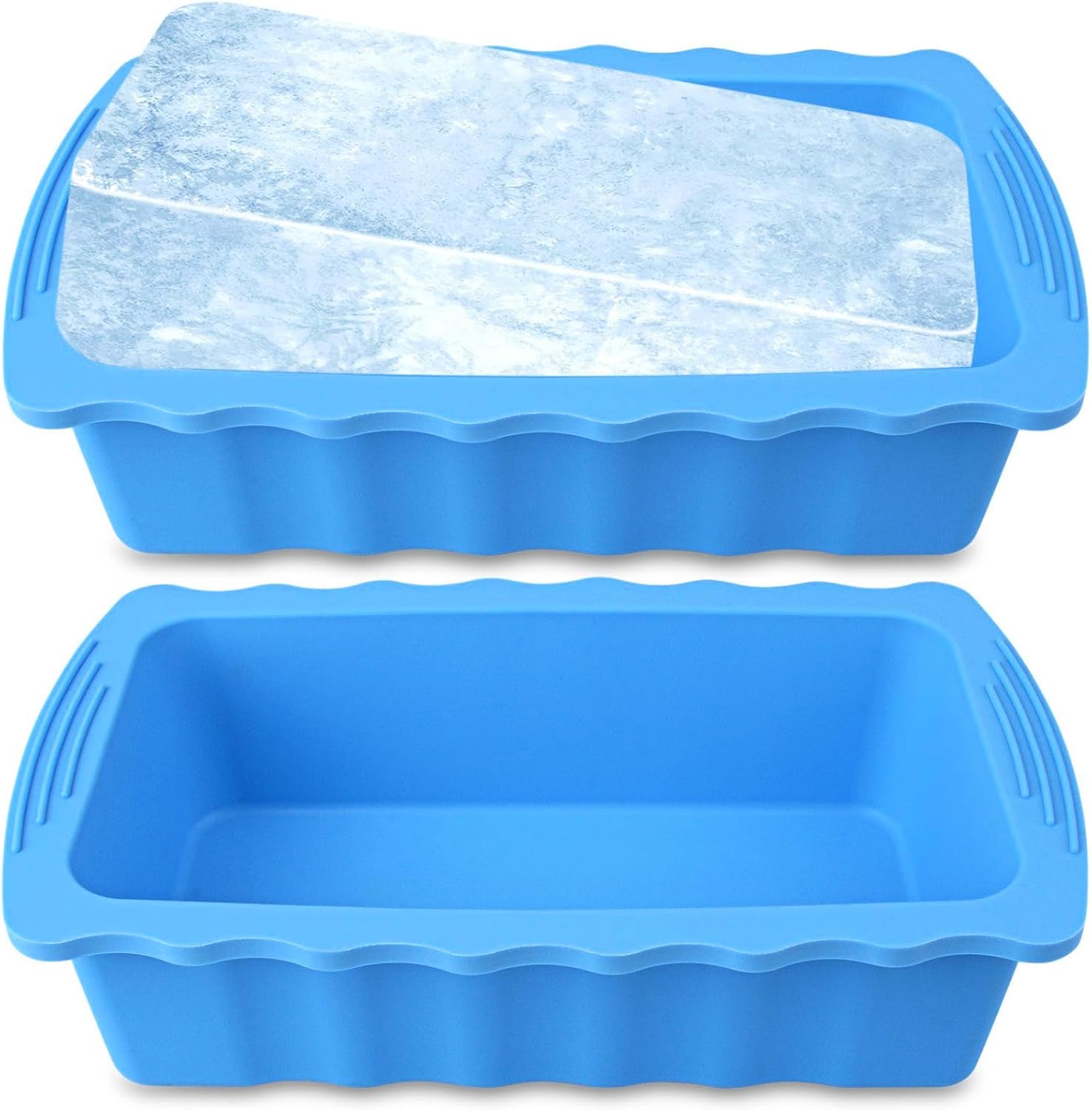 Haldane 2PC Extra Large Ice Block Molds, 6LB Giant Ice Cube Molds for Plunge Lab, Ice Container for Freezer, Thickened and...