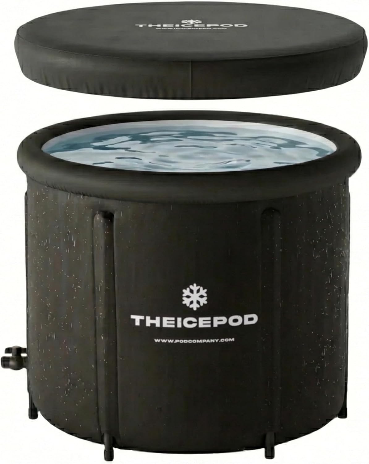 The Pod Company Standard Ice Bath Tub, 84 Gallon Cold Plunge Tub with Cover Lid, Portable Inflatable Ice Plunge Tub for Ad...