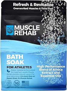 Muscle Rehab Epsom Salt Bath Soak 29 oz with Arnica - Fast-Dissolving Bath Salts for Muscl